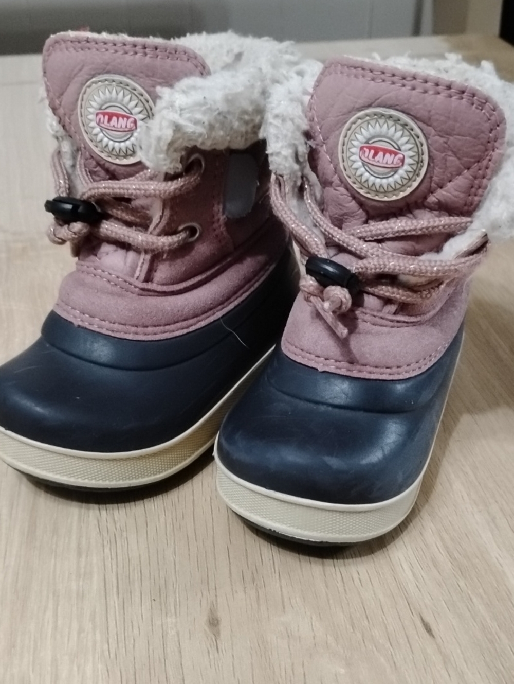 Kids Pink and Navy Winter Boots - Cozy Waterproof Design